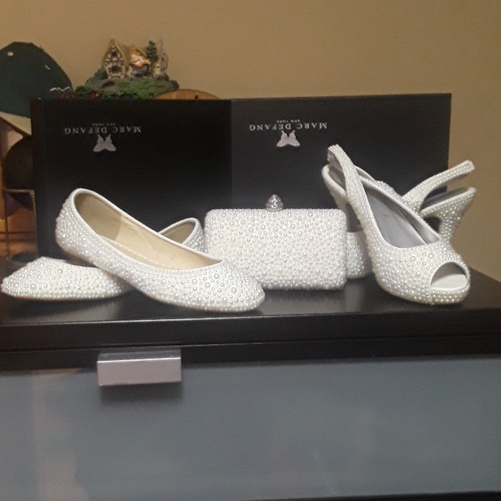 Pearl Shoe Set with clutch